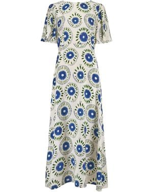 Traffic People When I Close My Eyes And Print Rene Maxi Dress - Blue
