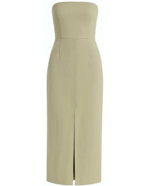 Monlicia Akasha Strapless Cotton Blend Midi Dress – Dusty - Green