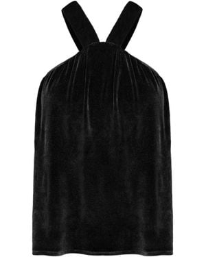 JJwinks Velour Cosmo Bra-Free Halter Top - Blue