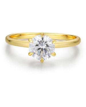 Azura Jewelry New York One Love Round Moissanite Ring Solid - Metallic