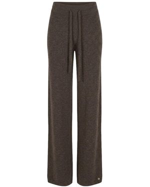 tirillm Andrea Merino Wool Loose Fitted Trouser- Dark Mull Melange - Brown