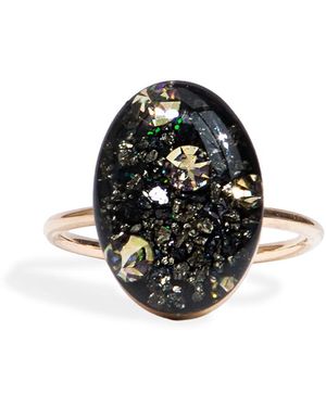 Kate Koel Statement Galaxy Oval Cocktail Ring - Black