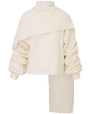 Centre Piece Neutrals Hana Cream Alpaca Scarf Sweater - White