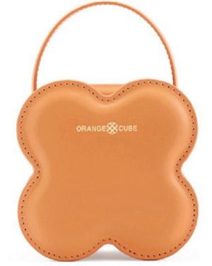 Orange Cube Small Lucky Clover Handbag - White