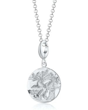 Lily Charmed Sterling Aquarius Zodiac Charm Necklace - White