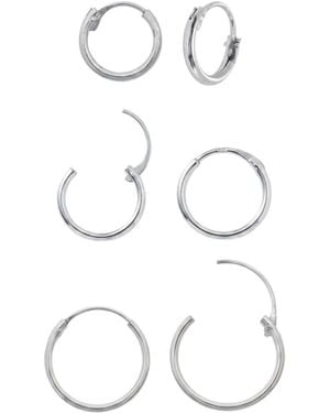 Spero London Sterling Essential Hoop Earrings Set - White