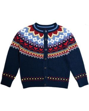 Gigi Knitwear Hilda Faire Isle Cardigan - Blue