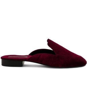 Rag & Co Batiste Velvet Handcrafted Mules - Red