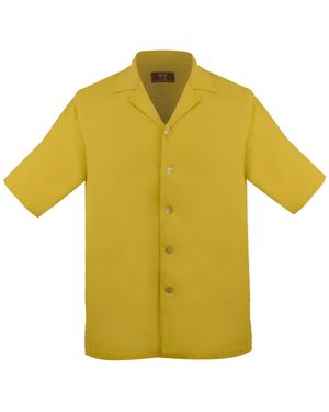 DAVID WEJ Kingston Linen Blend Shirt - Yellow