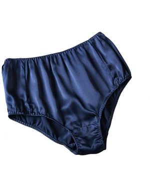 Soft Strokes Silk Set Of Two Pure Mulberry Silk French Cut Knickers - Blue