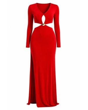 Maison De Gala Celeste Crimson Maxi Dress - Red