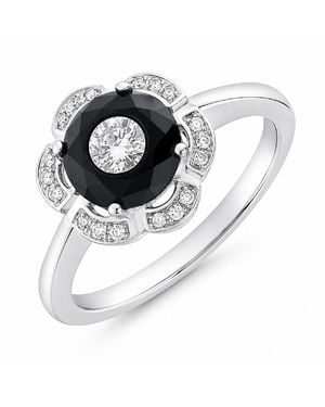 Artisan 18K & Diamond Floral Halo Ring - Metallic