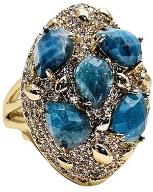 Farra Apatite Stone Cocktail Ring - Blue