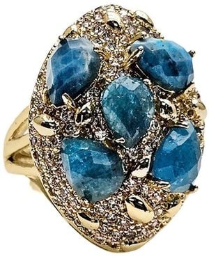 Farra Apatite Stone Cocktail Ring - Blue