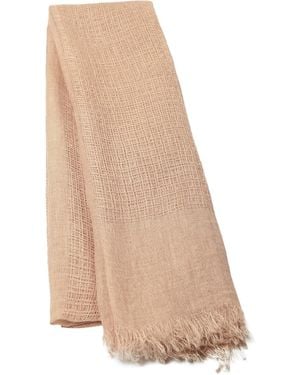 Heritagemoda Neutrals Handmade Nude Linen Scarf - Natural