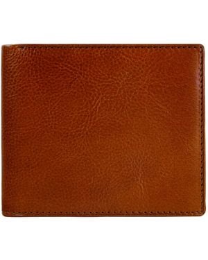 Time Resistance Cognac Leather Bifold Wallet - Brown