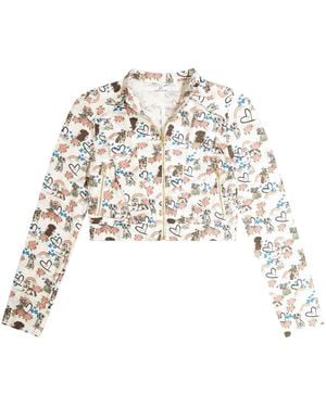Cloud Haven Love Them All Cropped Jacket - White