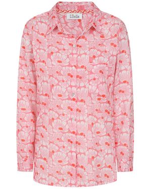 Luella Fashion Neutrals Lagos Cotton Shirt Printed Pattern - Pink
