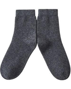 Soft Strokes Silk Cashmere Quarter-Length Socks Set Of Two - Gray