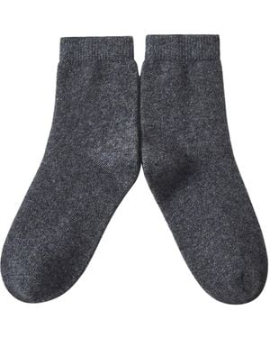 Soft Strokes Silk Cashmere Quarter-Length Socks Set Of Two - Grey
