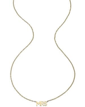 Heather Hawkins Jewelry Mrs Fourteen Karat Fine Jewellery Block Print Necklace - Metallic