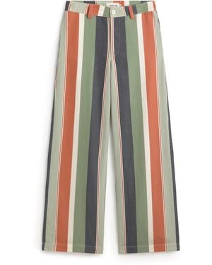 Thinking Mu Serena Striped Print Straight Trousers - Multicolour