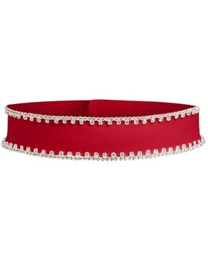 Tia Dorraine Crystal-Embellished Double Belt - Red