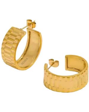 ADIBA The Textures Plated Stainless Steel Hoop Earrings - Metallic