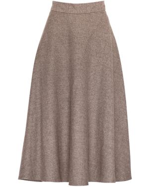 MIONÈ Fluttering Wool A Skirt - Brown