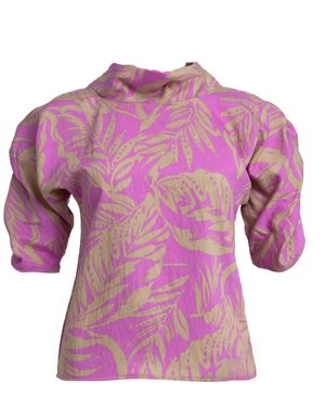 Bianca Popp Neutrals Puff Blouse With Collar - Purple