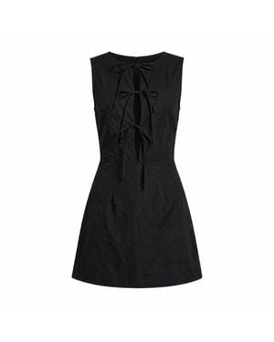 Another Girl Tie Front Mini Dress - Black