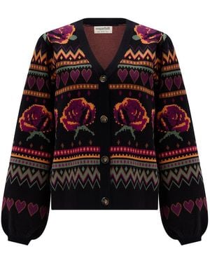 Sugarhill Adrian Cardigan Roses - Red