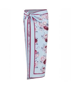 Peraluna Rosemary Satin Sarong Scarf - Blue