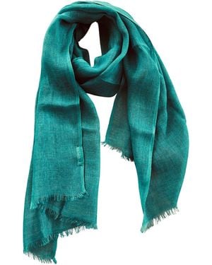 Heritagemoda Emerald Handwoven Linen Classic Scarf - Green