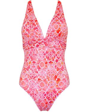 Sophia Alexia Marble Mosaic Santorini Swimsuit - Pink