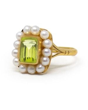 Vintouch Italy Luccichio Peridot Ring With Pearls - Metallic
