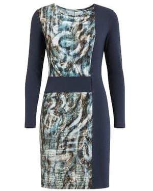 Conquista Straight Long Sleeve Dress - Blue