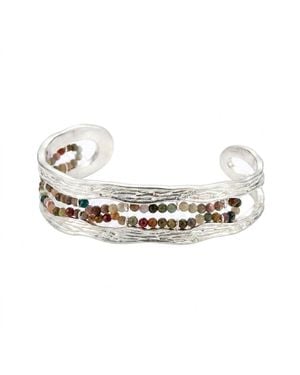Ormiro Mayan Multi-Stone Cuff Bracelet - Metallic