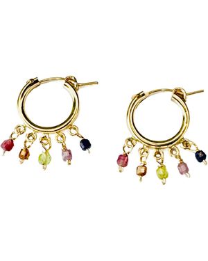 Lexi Jewelry Tiny Gemstones Hoops - Metallic
