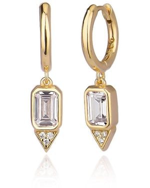 BY EDA DOGAN Stone Huggie Earring - Metallic
