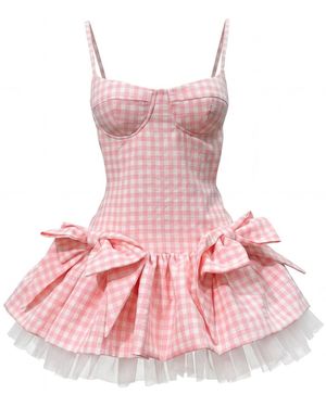 Irmak Su Guclu Paraná Gingham Dress - Pink
