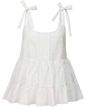 LA FEMME MIMI Cute Ivory Silk Blouse - White