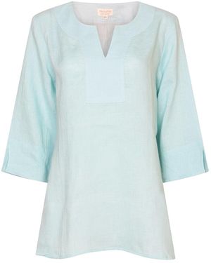 NoLoGo-chic Lifestyle Long Linen Top - Blue