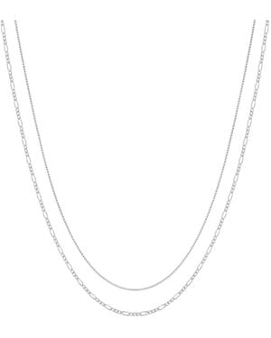 Vanhi Figaro And Box Chain Layered Necklace - Metallic