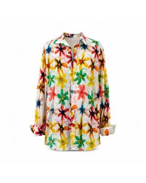 Casa Atelier by Ferdinando Fusco Crochet Boyfriend Shirt - Multicolour