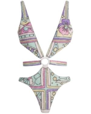 Oceanus Carlotta Talia Beaded Swimsuit Multicolor - Metallic