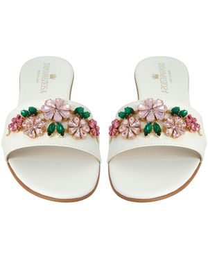 DAMAPREZIOSA Flora Bouquet Jewel Mule Sandal - Metallic
