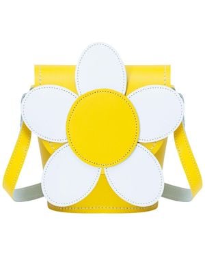 Zatchels Handmade Leather Daisy Barrel Bag - Yellow