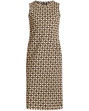 Known Supply Chequered Midi Dress - Natural