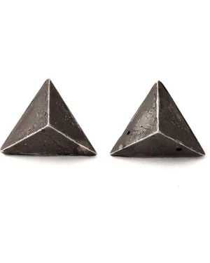 Zula Jewelry + Design Tetrahedron Triangle Stud Eearrings, Ancient Future Collection - Brown
